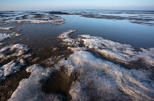 Foto van het wad, Westerheversand, Duitsland